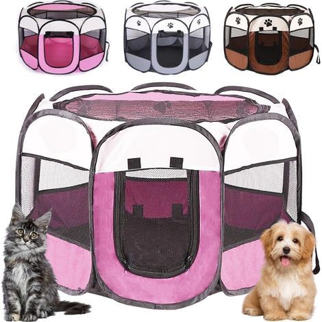 Foldable Dog Playpen, Waterproof Oxford Fabric, 73x73x43cm, with Removable Roof, for Indoor and Outdoor Use, Suitable for Cats and Rabbits (1/5)