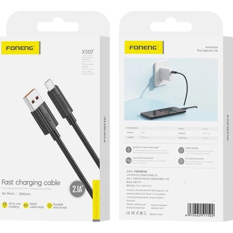 Câble micro USB renforcé, charge rapide QC 3.0, microUSB (1/2)