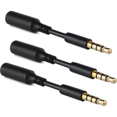 Lot de 3 rallonges audio pour casque, adaptateur d'extension AUX 3,5 mm pour batterie externe, boîtier de charge, étui de batterie, smartphone, tablette (1/5)