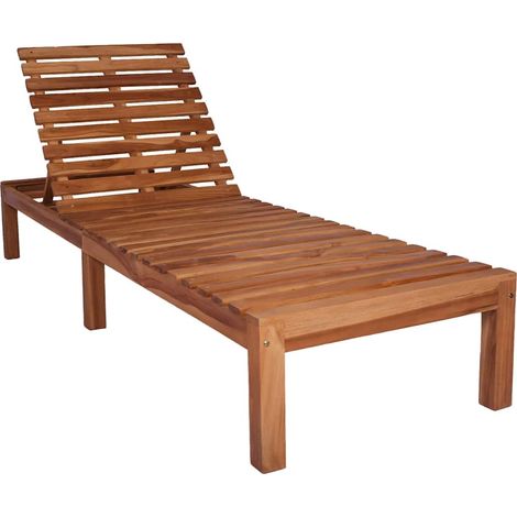 vidaXL Chaise longue bois de teck solide (1/5)