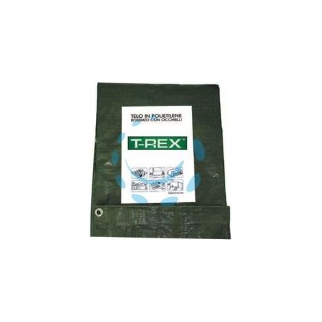 TELO OCCHIELLATO BORDATO CON ANGOLI RINFORZATI 200 GR. PESANTE - mt.4x8 - gr.200 al mq. - colore verde/blu