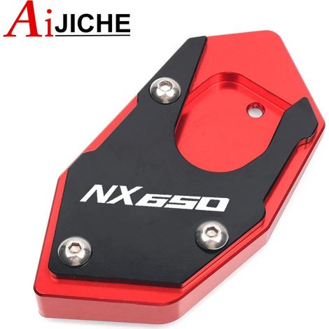(Nx 650 Rouge) Plaque d'extension de béquille latérale CNC, compatible avec HONDA XLV 600 650 700 TRANSALP DOMINATOR NX650 FMX650 maxpower (1/4)