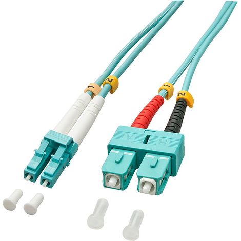 Lindy 3.0m OM3 LC - SC Duplex InfiniBand/Glasfaserkabel 3 m Türkis
