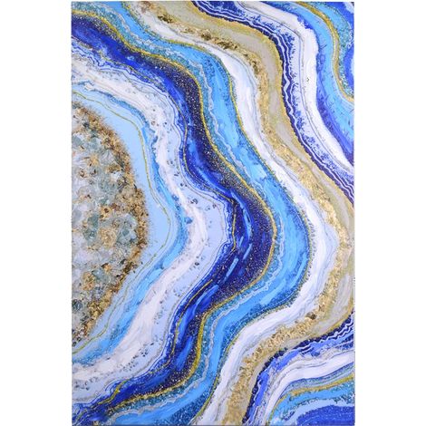 Quadro legno blu rettangolare cm 120x80h3