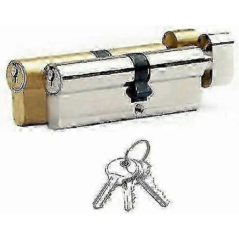 Porte en PVC/PCV/bois argentée/noire avec serrure à cylindre européen et mécanisme à bouton tournant, laiton, 80, 2 pièces (1/5)