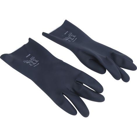 Paire de gants en néoprène résistants aux produits chimiques, à l'acétone, aux acides et aux alcalis, doublure en fibre de coton floquée, taille XL (1/5)