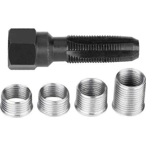 Kit Réparation Filetage Bougie 5 Pièces Acier Trempé 4 Inserts 14mm Moteur Auto (1/2)