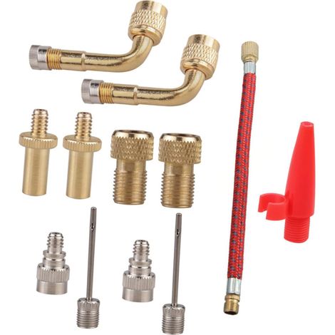 Set de Adaptateurs Valve de Pneu pour Voiture et Vélo eurs Entrée Air Compatibles Valves Britannique Française et Américaine Raccords Rapides pour Gonflage Précis (1/5)