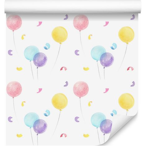 Carta da parati con palloncini colorati per soggiorno e camera da letto, 50x1000 cm (1/5)