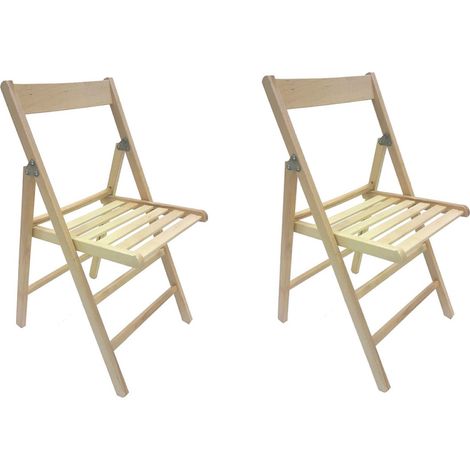sedia pieghevole birreria in legno naturale richiudibile 2 pezzi