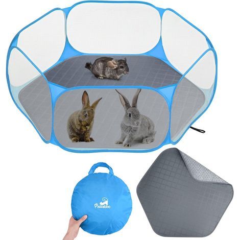Waterproof Small Animal Playpen, Portable Fence with Washable Cushion, Outdoor Enclosure for Rabbits and Chicks (1/5)