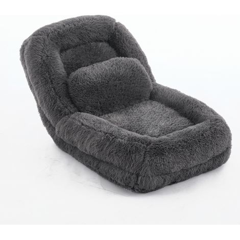 [Nouveautés] [Vidéo fournie] Lit pour humain pour chien, canapé paresseux, réglable sur 5 positions, fauteuil gaming au sol, salon, adapté au gaming, à la méditation et à la détente, tissu pelucheux,  (1/5)