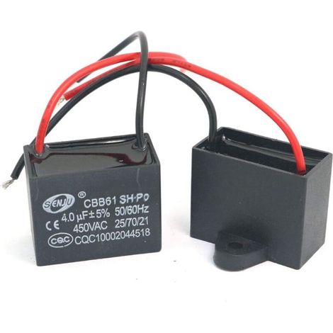 2 condensatori di corrente per motore ventola CBB61 da 4uF 450V AC 50/60Hz