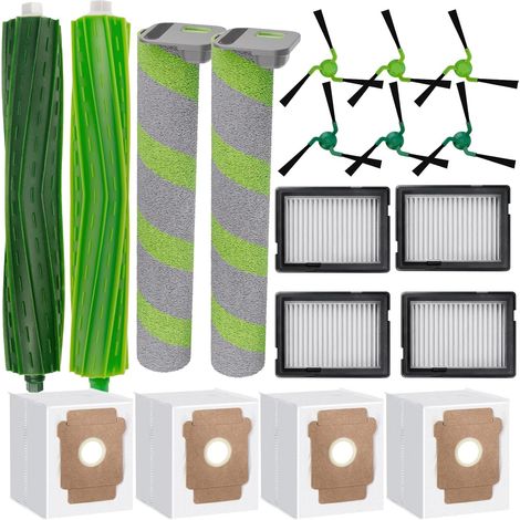 18-teiliges Zubehörset für den iRobot Roomba Max 705 Combo/706 Combo Saugroboter: 2 Hauptbürsten, 2 Walzenbürsten, 4 Filter, 6 Seitenbürsten, 4 Staubbeutel (1/5)