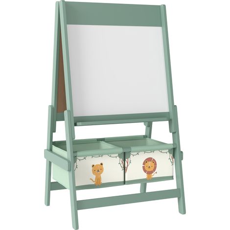 3-in-1-Staffelei für Kinder mit Kreidetafel, Whiteboard und Papierrolle
