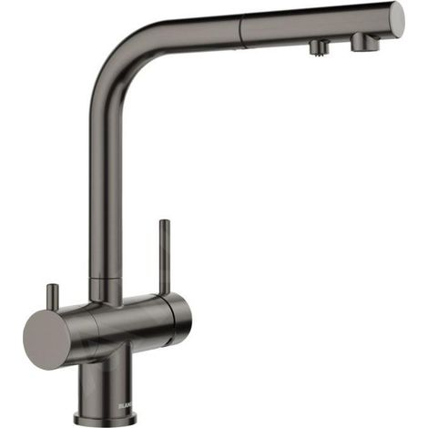 Blanco Fontas S II - Mitigeur d’évier avec bec extractible et fonction filtrante, acier foncé 527737 (1/3)