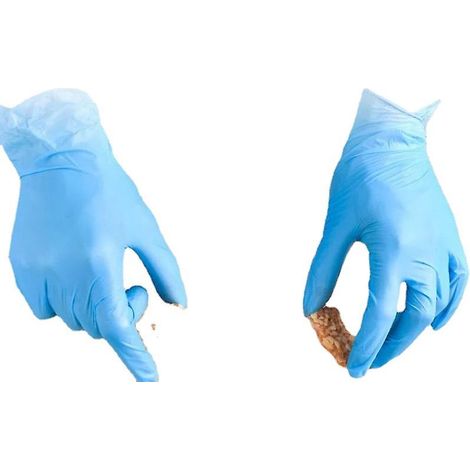 Latexfreie Nitril-Einweghandschuhe, 100 Stück, puderfrei, für Mechaniker, Kfz-Fachleute, Reinigungskräfte oder Tätowierer, Größe M (1/4)