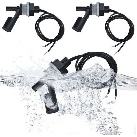 Lot de 3 capteurs de niveau d'eau – Interrupteur flotteur automatique – Haute sensibilité pour aquarium et piscine – Accessoire de pompe de jardin – (1/5)