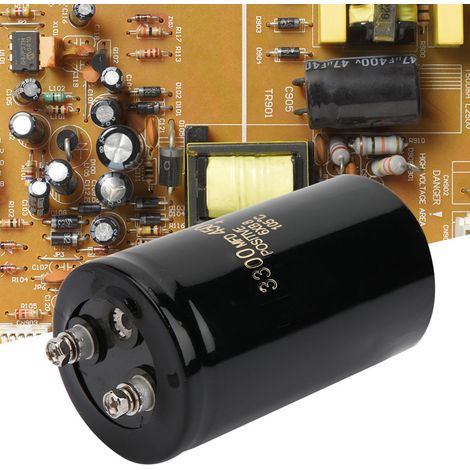 Condensateur électrolytique à broche boulonnée 450 V 3300 µF, condensateur diélectrique à électrolyse en aluminium pour filtration (1/5)