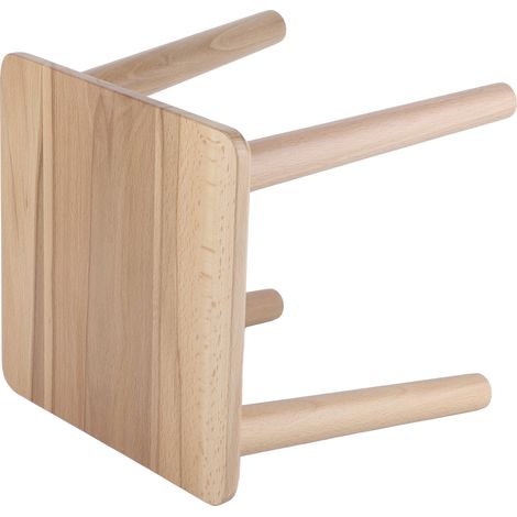 Tabouret Bois Polyvalent Petit Banc Enfant DIY Meuble Carré Couleur Naturelle (1/5)