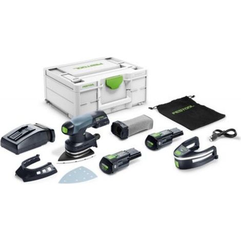 Festool Akku-Deltaschleifer DTSC 400 3,0 I-Plus, incl. 2x Akku 3 Ah, Schnellladegerät, Zubehör, Systainer (1/4)