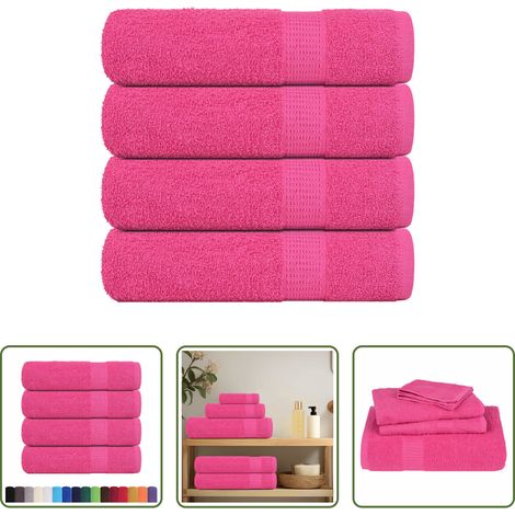 vidaXL Baumwollhandtuch - Duschtücher FROGN 4 Stk. Rosa 70x140 cm 360 g/qm (1/5)