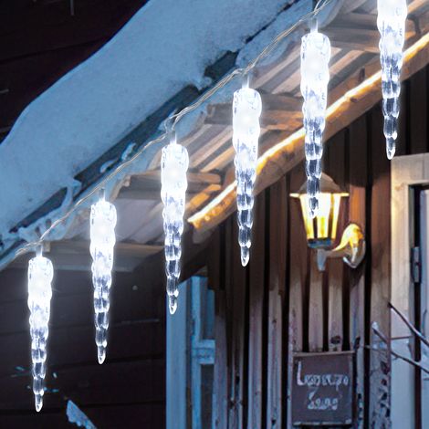 TolleTour Eiszapfen Lichterkette LED 40 LEDs 5M Kaltweiß Weihnachten Deko Weihnachtsdeko Eisregen Fenster Beleuchtung 8 Modi (1/5)