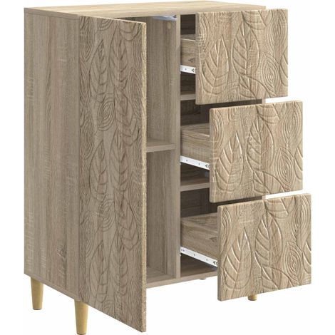 vidaXL Sideboard Sonoma Oak 66 x 34.5 x 90 cm Engineered Wood (1/4)