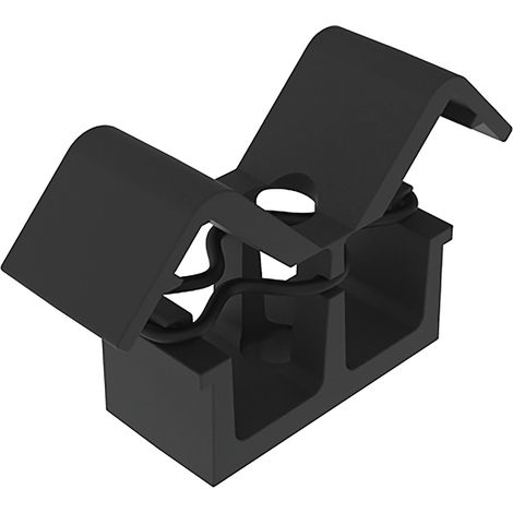 Fath Clip Kabelbinder mit 2 Kammern passend zu Item System Aluprofil Nut 8 Kunststoff PA schwarz - 10 Stück (1/5)