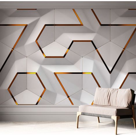 Carta da parati autoadesiva - Fotomurale adesivo - design elegante - stile moderno - Geometria moderna 312x219 cm (1/5)