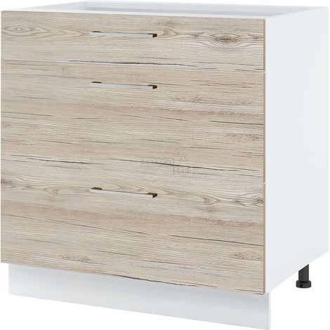 Casserolier Bellissi Noyer Blanchi L 80 cm -   Coulisses tiroir avec amortisseur Brown (1/5)