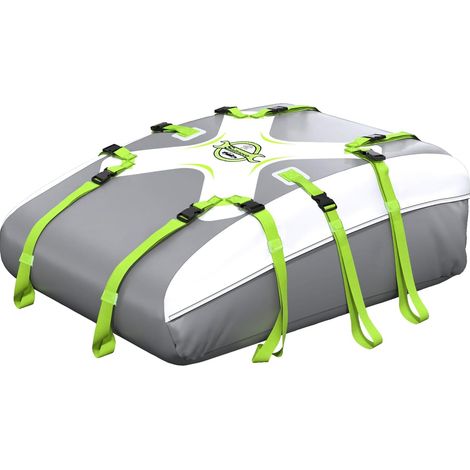 Car Roof Bag for 580L/20 Cubic Feet Travel Roof Box Waterproof Roof Bag for All Vehicles with/without Roof Rack with Strap, 6 Door Hooks (Grey-Green) (1/5)