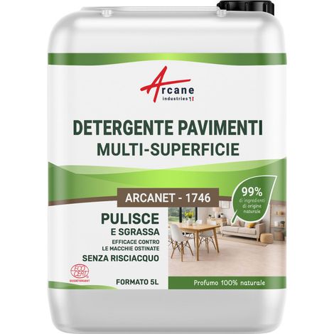 Detergente per pavimenti professionale e naturale per tutti i tipi di pavimento : Arcanet - 1746 - Certificato ECOCERT - 5 L  - ARCANE INDUSTRIES (1/5)