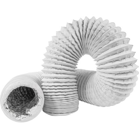 Tuyau de ventilation - Tuyau d'évacuation en PVC - Pour hottes de cuisinière, climatiseurs, sèche-linge, hottes aspirantes - Blanc - 100 mm x 6 m (1/5)