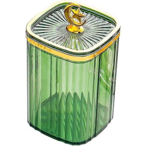 Bocal de cuisine hermétique avec couvercle, idéal pour conserver les aliments, le sucre, les noix, les céréales et les biscuits.-green large (1/5)