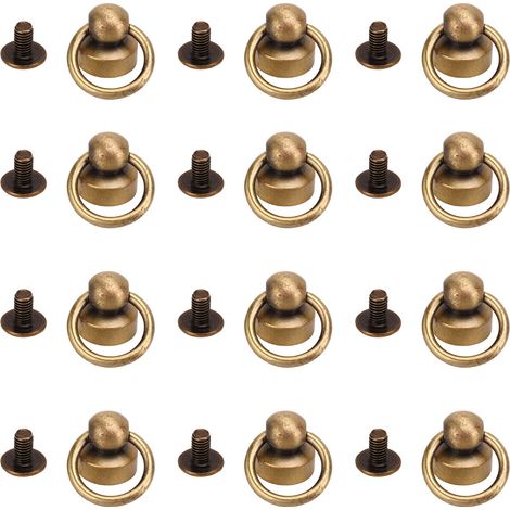 200 Messingnieten, 9-mm-Hochleistungs-Nähkugeln, Kupfer-Zugring, DIY-Handyhülle, Handtasche, Bronze (1/5)