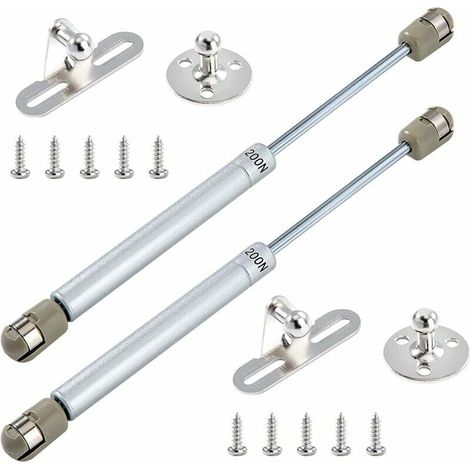 Vérins à gaz 200N pour meuble – Amortisseurs à gaz en plastique ABS et acier – Charge maximale 20kg – Lot de 2 – Installation simple (1/5)