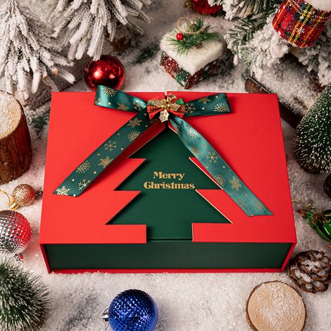 JSSEVN - Boite Cadeau Noel, 20x18x8 CM Boite Cadeau, Boîte cadeau avec Couvercle, boite Noel, Boîte D'Emballage Cadeau pour Noël, Nouvel, Mariage (1/5)