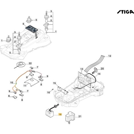 ORIGINAL STIGA a3000 rtk Roboter-Rasenmäher Nachfüll-Kontaktsatz 381394806/0