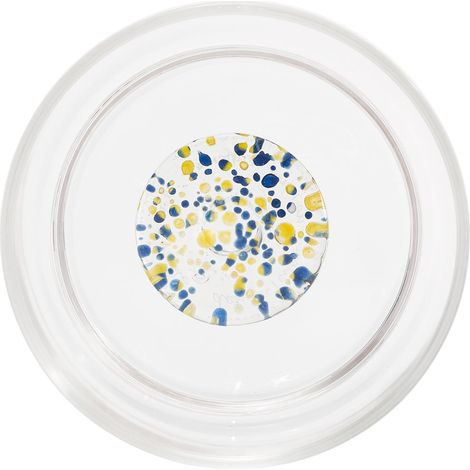 Teca Set 6 Tumbler Terrazzo in Vetro Borosilicato Doppia Parete Colori Blu e Giallo - Design Contemporaneo per la Tavola Elegante e Funzionale
