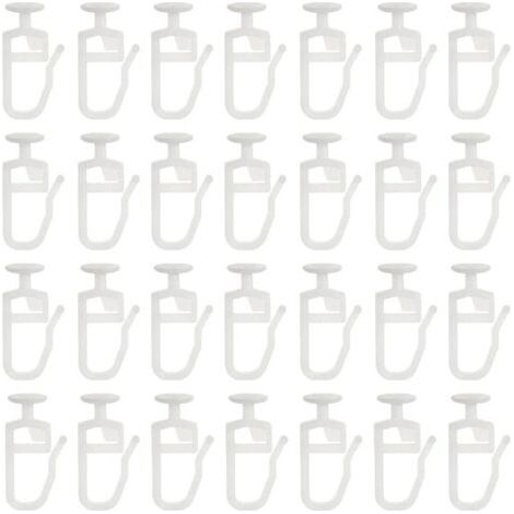 30 Pcs Crochet de Rideau Rail Glisseur Rail Rideau Poulie à Rideaux en Plastique Blanc pour Rideau de Douche Porte et Fenêtre (1/5)
