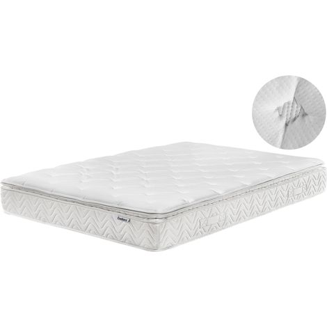 Pocket Spring Mattress White Bamboo Fabric EU King Size 7 Zone Hard Firm Removable Cover AURA HYBRID PRO (1/5)