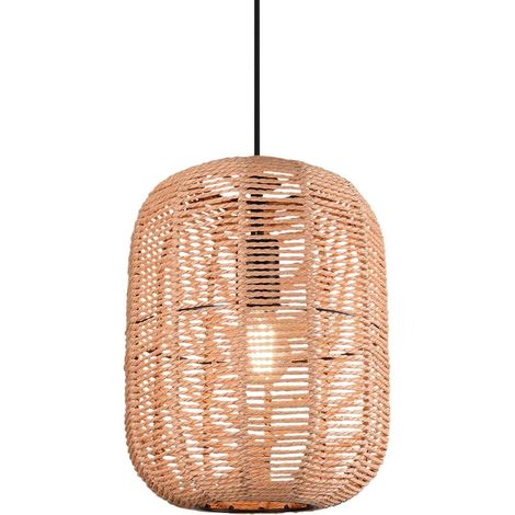 Suspension Led métal et sisal culot E27 diamètre 35 cm - Trio - Runa (1/5)