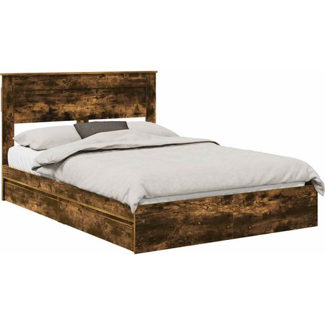 Maison Exclusive - Aufbewahrungsbett Geräucherte Eiche 160 x 200
