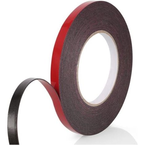 Scotch Double Face Extra Fort, 1 Rouleau (10MMx10M) Noir Mousse PE Film Rouge Imperméable et ultra Résistant aux Hautes Températures Ruban de montage pour Voiture Fixation Maison et Bureau