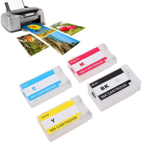 Cartouches d'encre de remplacement pour Canon 1100/1200/1300/1400/1500/1600/1900 (cartouches de recharge 4 couleurs) (1/5)
