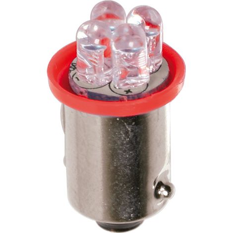 24V Led Series - 4 Led - (T4W) - BA9s - 2 pz - D/Blister - Rosso (1/4)