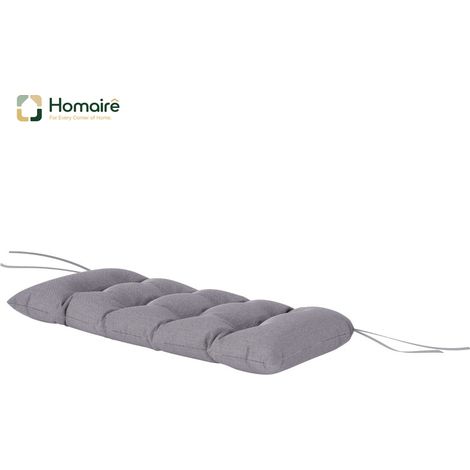 HOMAIRE Bankauflage Outdoor Grau, wasserabweisend UPF50+, mit Bändern für Gartenmöbel