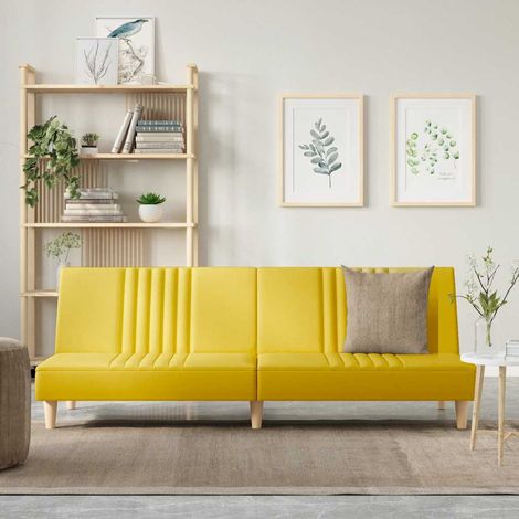 Schlafsofa Hellgelb Stoff