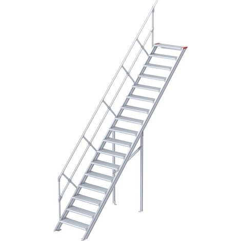 Euroline 510 Treppe 45° 600mm Stufenbreite 17 Stufen Alu gerieft